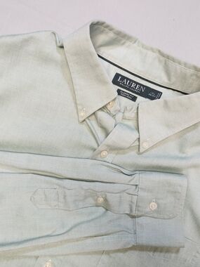 Vintage Lauren Ralph Lauren Classic 17.5 36/37 Cotton 2000's Light Green Y2k VTG